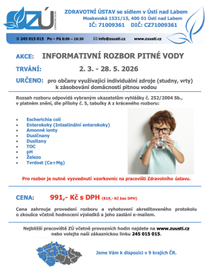 Pitná voda - rozbory